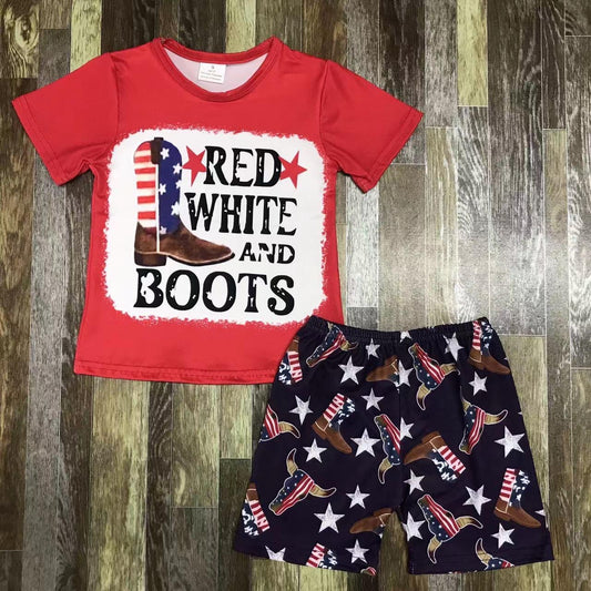 Red white and boots